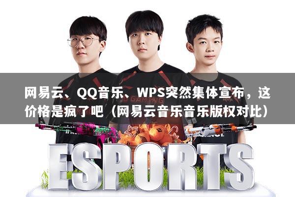 网易云、QQ音乐、WPS突然集体宣布，这价格是疯了吧（网易云音乐音乐版权对比）